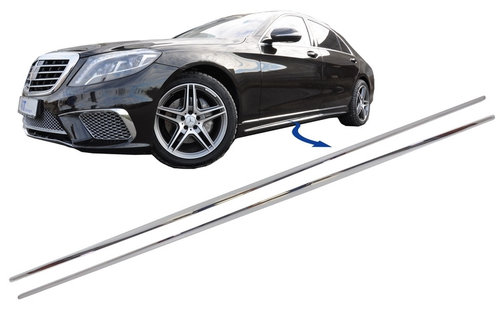 Set Ornamente Crom Praguri Laterale Compatibil Cu Mercedes-Benz S-Class W222 2013-2020 S65 S63 Desig...