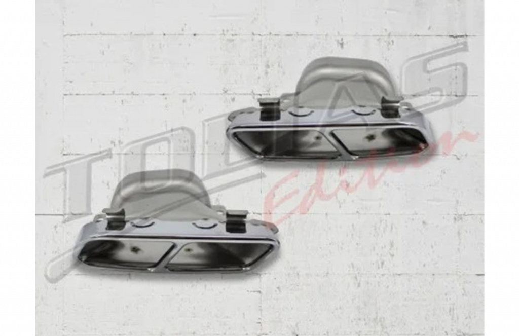 Set Ornamente Esapament Crom Pentru Sistemul De Evacuare Compatibil Cu Mercedes-Benz A-Class W176 2012-2018 / CLA W117 C117 2012-2018 A45 CLA45 Design TY-W176-A45TL