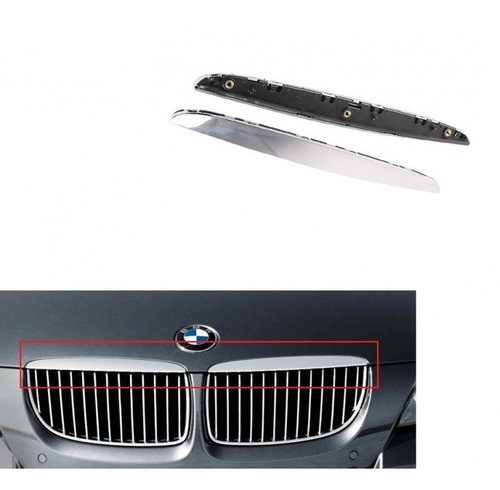 Set Ornamente Grila Radiator Capota Crom Dreapta + Stanga Am Bmw Seria 3 E90 2004-2009 51137117241 +...