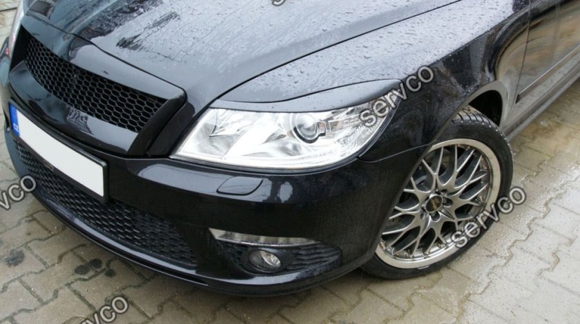 Set ornamente GRP pleoape faruri Skoda Octavia 2 Facelift 2008-2013 v1