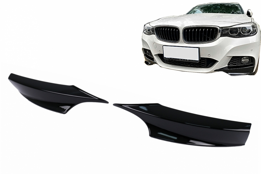 Set Ornamente Laterale Bara Fata Compatibil Cu Bmw Seria 3 F34 2013-2020 GT M-Tech/ M-Sport Negru Lucios FLSBMF34MT