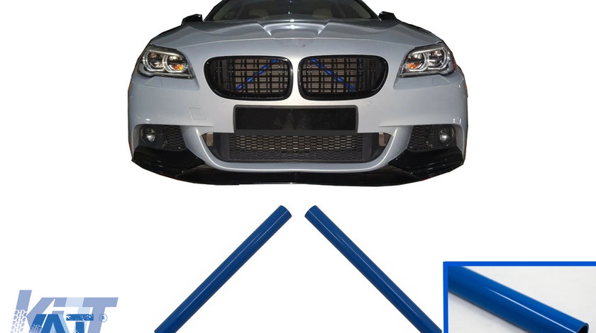 Set Ornamente V-Brace Insertie pentru Grile Centrale Bara Fata compatibil cu BMW Seria 1 2 3 4 5 6 7 Albastru