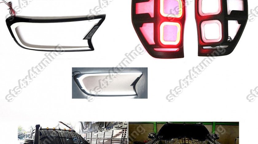 SET ORNMENT FARURI CU DRL SI STOPURI CU LED FORD RANGER T6 MC 2015-2018 [V3]