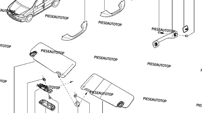 Set parasolar Dacia Logan 2008-2012 NOU 964001631R 964012342R