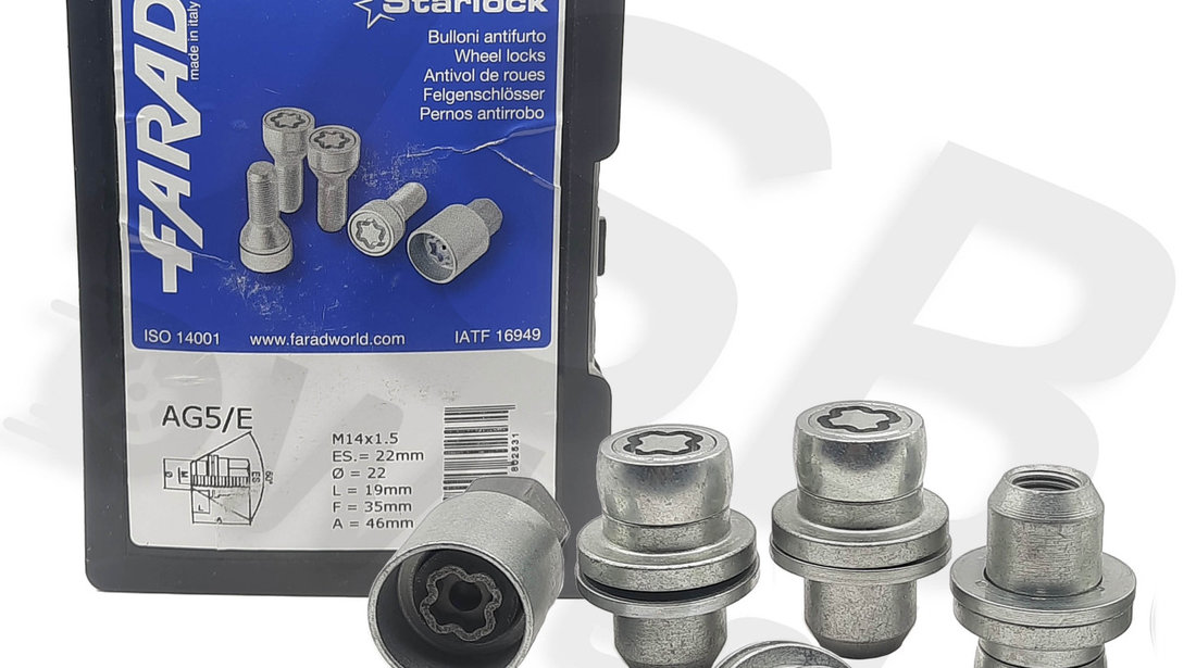 Set piulite antifurt Starlock M14x1.5, Land Rover Discovery