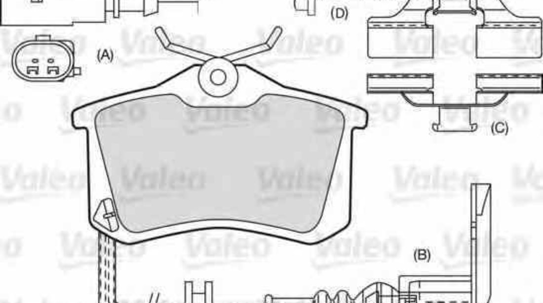 Set placute de frana AUDI A4 8D2 B5 Producator VALEO 598463