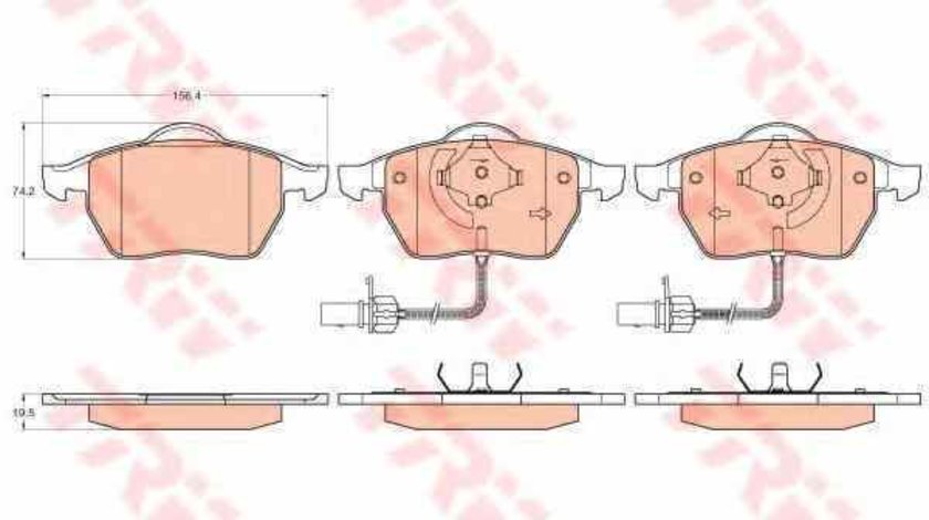 Set placute de frana AUDI (FAW) A4 limuzina (8E2, B6) TRW GDB1307