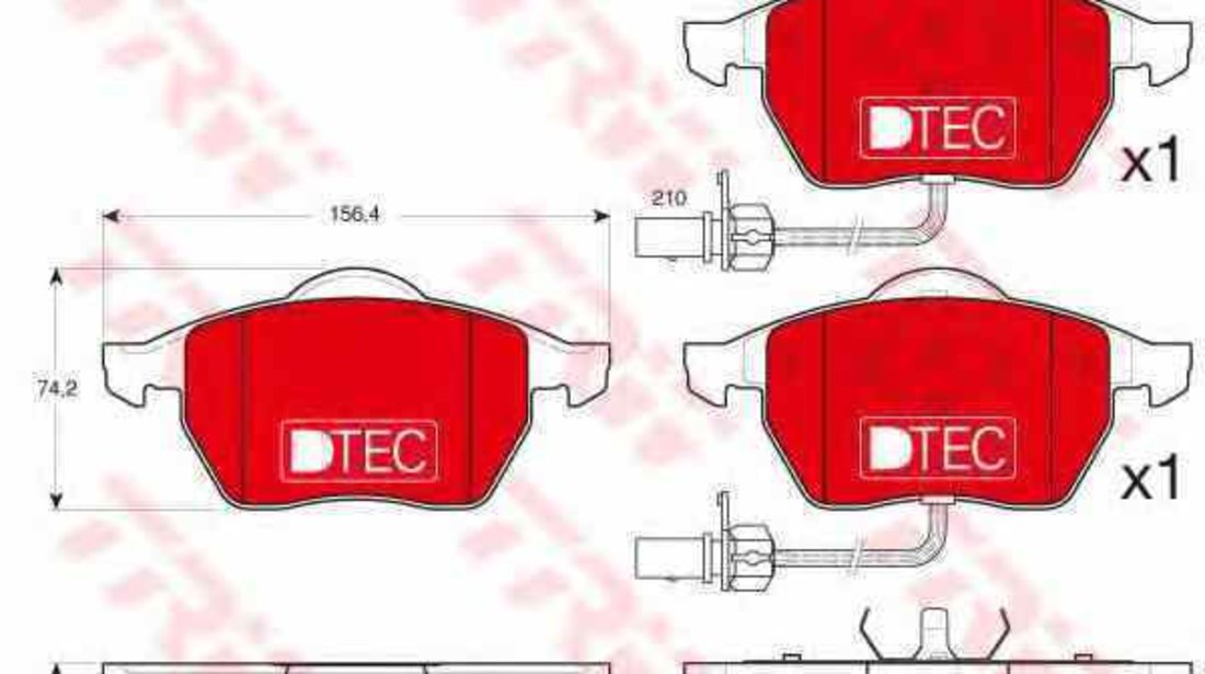 Set placute de frana AUDI (FAW) A4 limuzina (8E2, B6) TRW GDB1307DTE