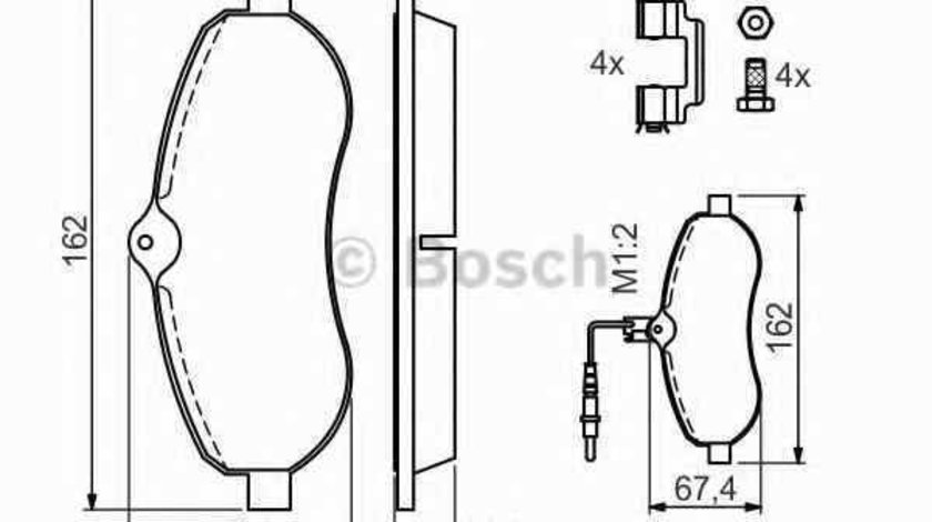 Set placute de frana CITROËN JUMPY caroserie BOSCH 0 986 494 163