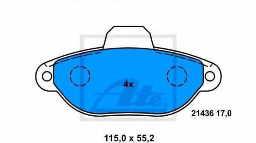 Set placute de frana FIAT SEICENTO 187 ATE 13.0460-3950.2