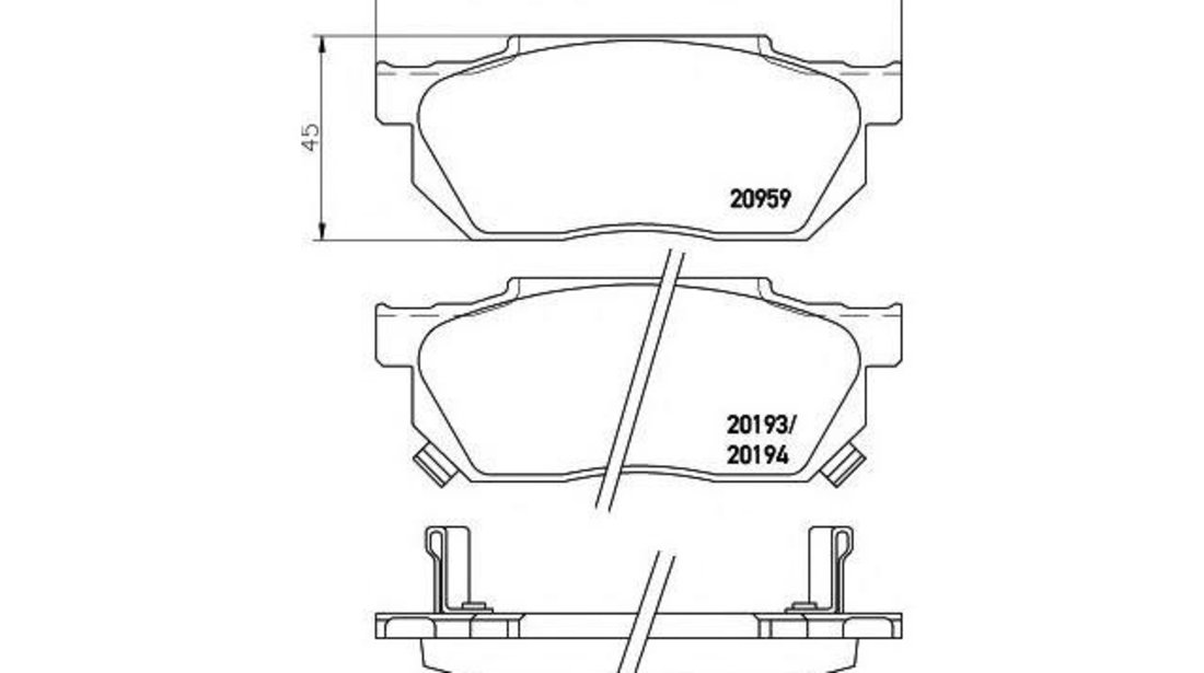 Set placute de frana Honda CIVIC Mk IV hatchback (EG) 1991-1995 #2 019302