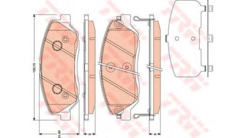 Set placute de frana Hyundai GRAND SANTA FE 2013-2016 #3 0252435117W