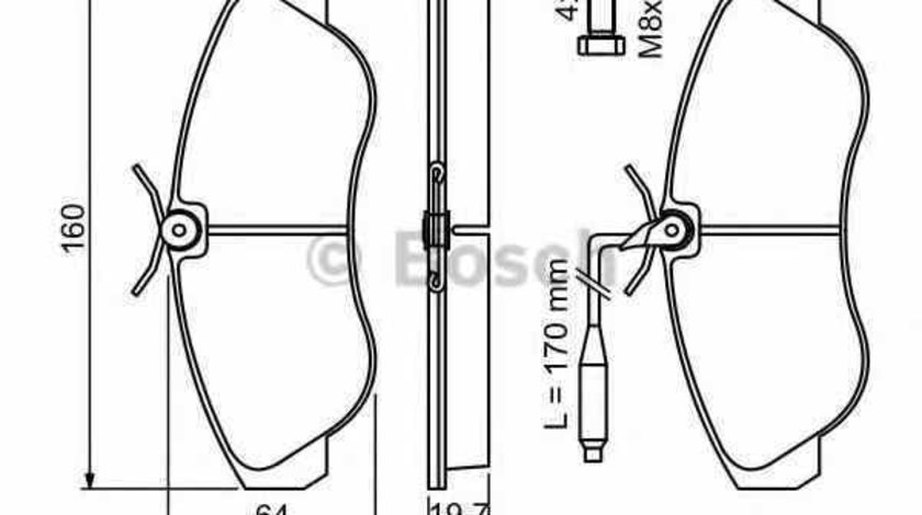 Set placute de frana PEUGEOT BOXER caroserie BOSCH 0 986 424 031