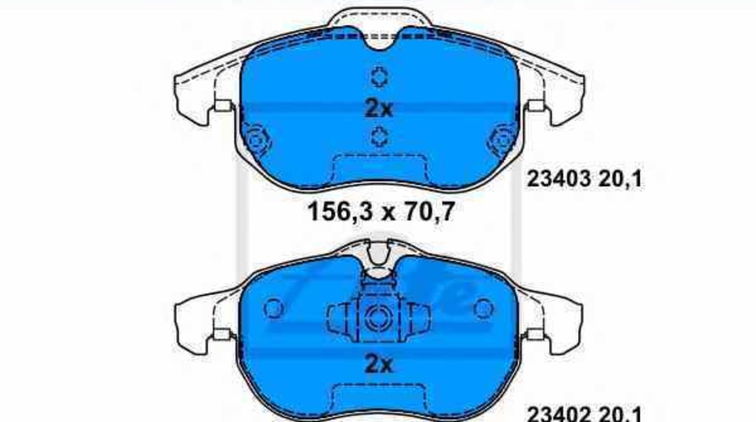 Set placute de frana SAAB 9-3 YS3F ATE 13.0460-7172.2