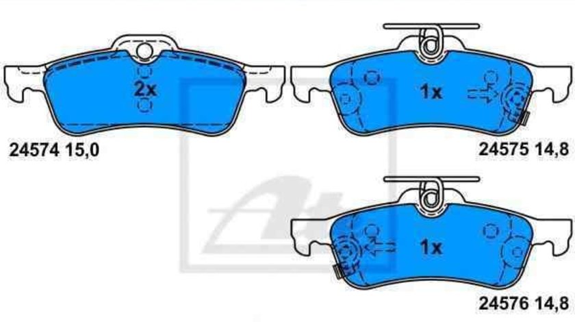 Set placute de frana TOYOTA YARIS (SCP9_, NSP9_, KSP9_, NCP9_, ZSP9_) ATE 13.0460-7214.2