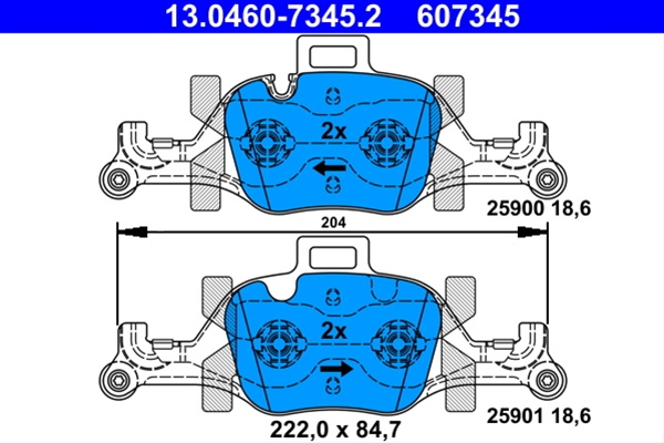 Set Placute Frana Ate Bmw 13.0460-7345.2