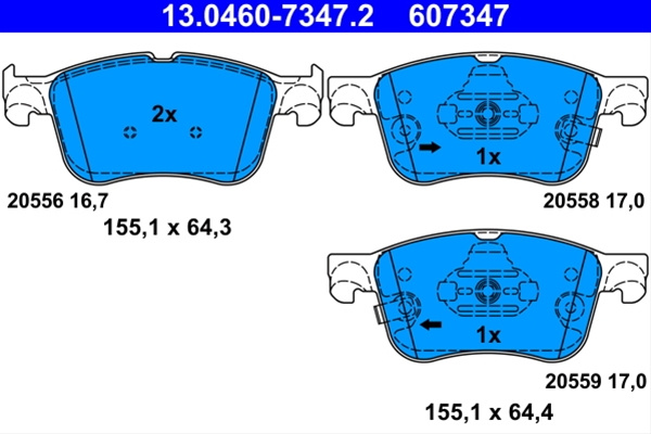 Set Placute Frana Ate Ford 13.0460-7347.2