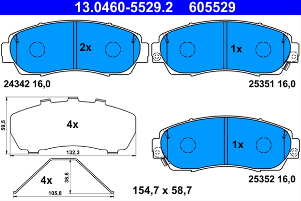 Set Placute Frana Ate Honda 13.0460-5529.2
