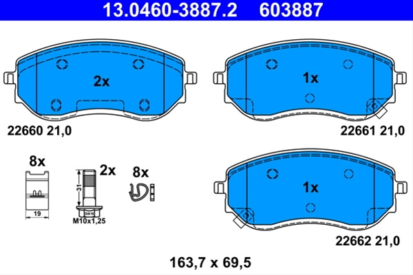 Set Placute Frana Ate Mercedes-Benz 13.0460-3887.2