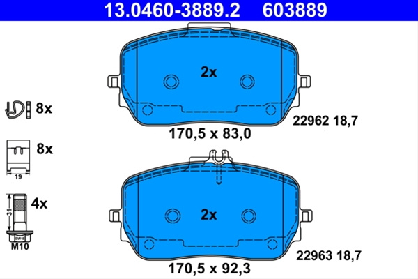 Set Placute Frana Ate Mercedes-Benz 13.0460-3889.2