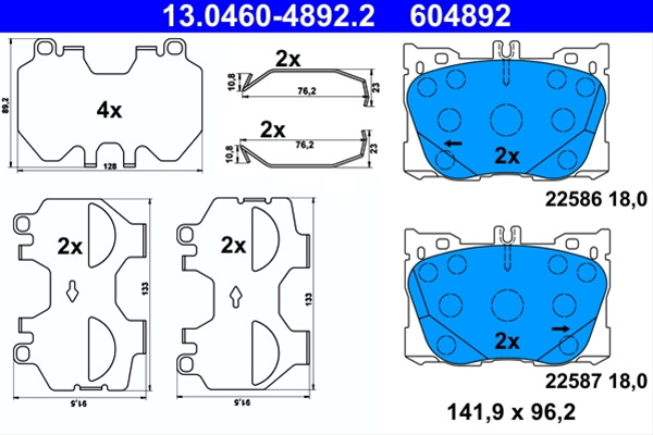 Set Placute Frana Ate Mercedes-Benz 13.0460-4892.2