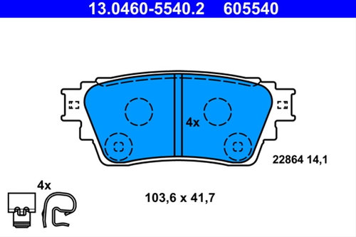 Set Placute Frana Ate Mitsubishi 13.0460-5540.2