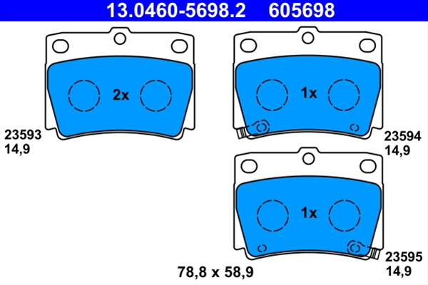 Set Placute Frana Ate Mitsubishi 13.0460-5698.2