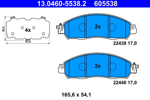Set Placute Frana Ate Renault 13.0460-5538.2