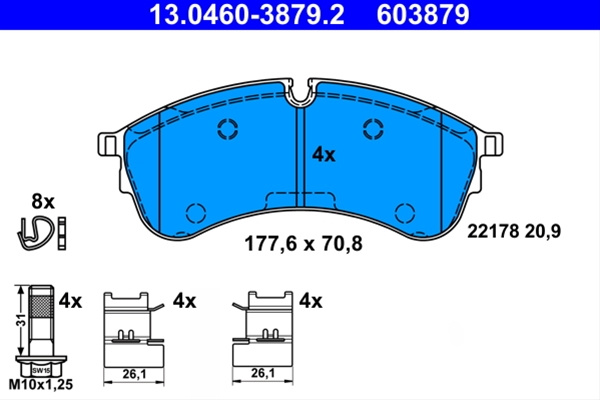 Set Placute Frana Ate Vag 13.0460-3879.2