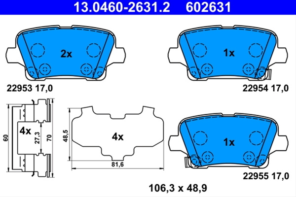 Set Placute Frana Ate Vauxhall 13.0460-2631.2