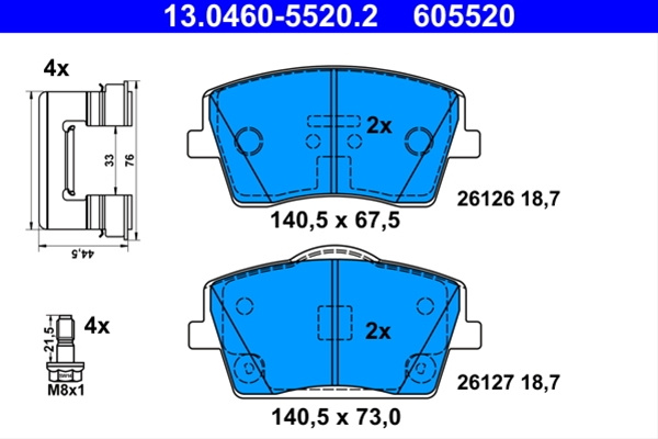 Set Placute Frana Ate Volvo 13.0460-5520.2