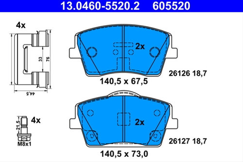 Set Placute Frana Ate Volvo 13.0460-5520.2