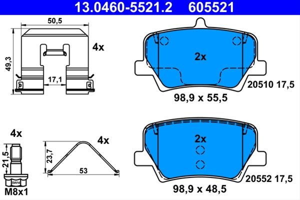 Set Placute Frana Ate Volvo 13.0460-5521.2