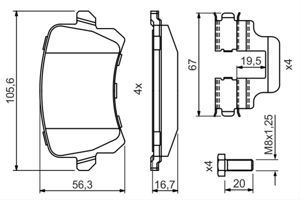 Set Placute Frana Bosch Audi 0 986 494 731