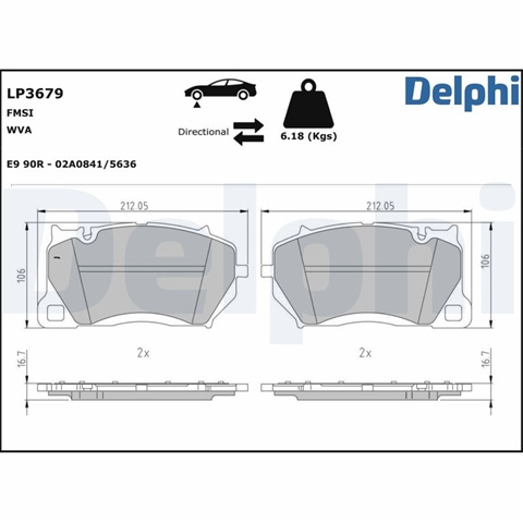 Set Placute Frana Delphi Audi LP3679
