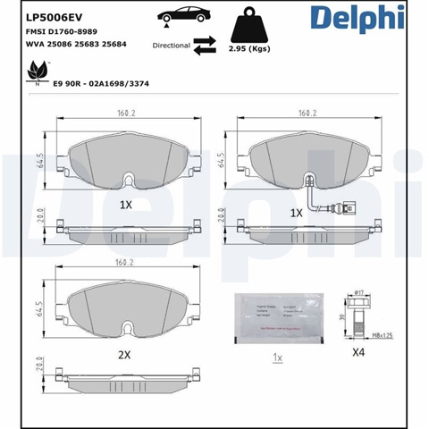 Set Placute Frana Delphi Audi LP5006EV