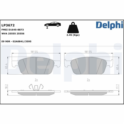 Set Placute Frana Delphi Ford LP3672