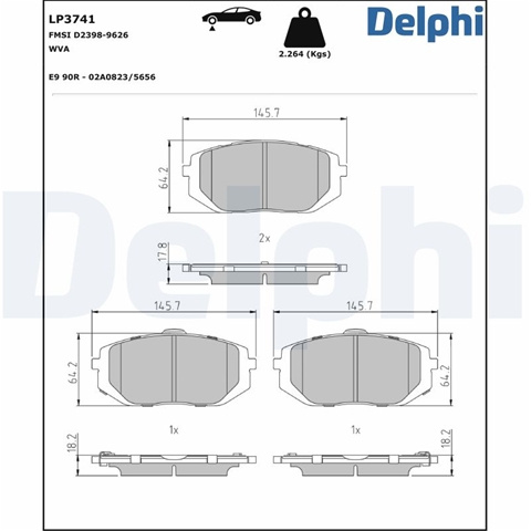Set Placute Frana Delphi Hyundai LP3741