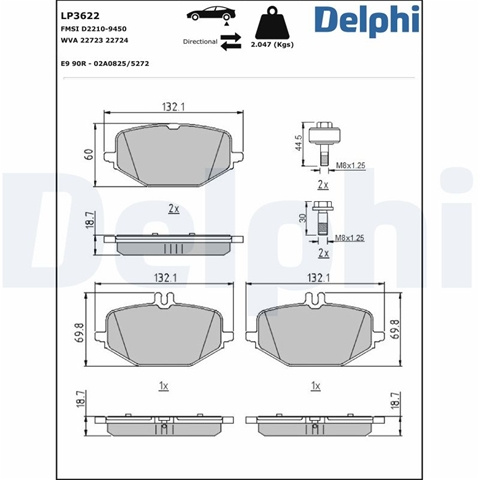Set Placute Frana Delphi Mercedes-Benz LP3622
