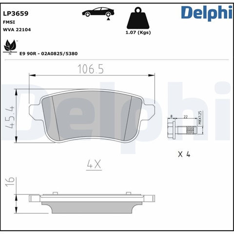 Set Placute Frana Delphi Nissan LP3659