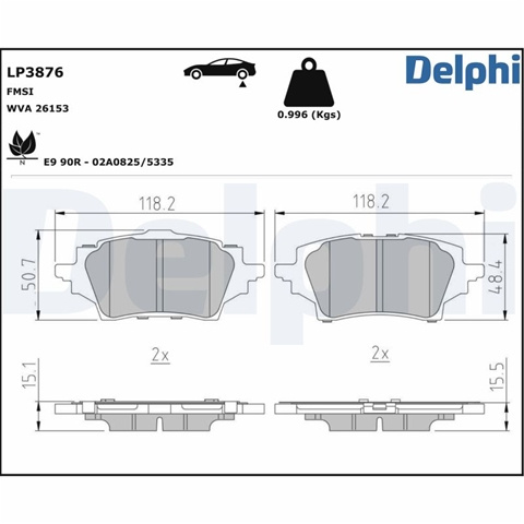 Set Placute Frana Delphi Toyota LP3876