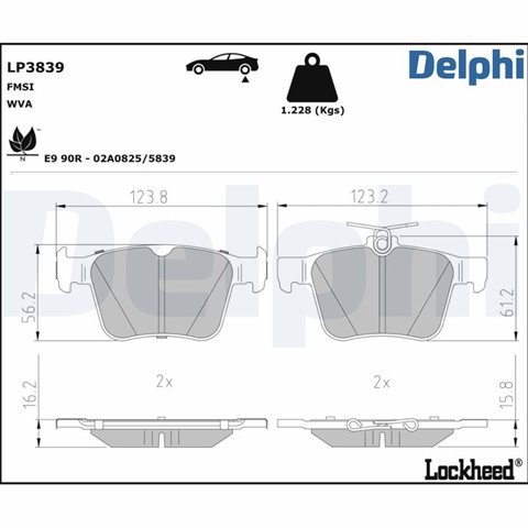 Set Placute Frana Delphi Vw LP3839