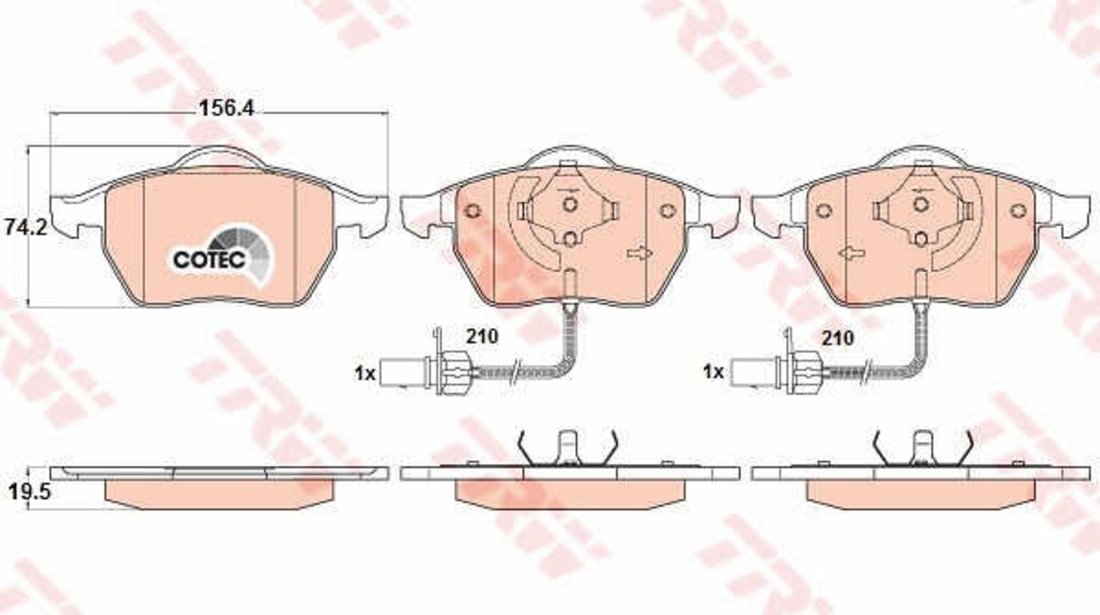 Set Placute Frana Fata Trw Audi A6 C4 1994-1997 GDB1307