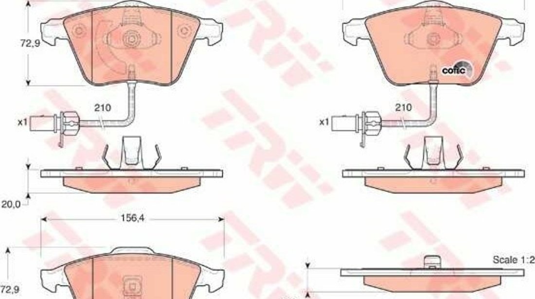 Set Placute Frana Fata Trw Audi A6 C5 1997-2005 GDB1528