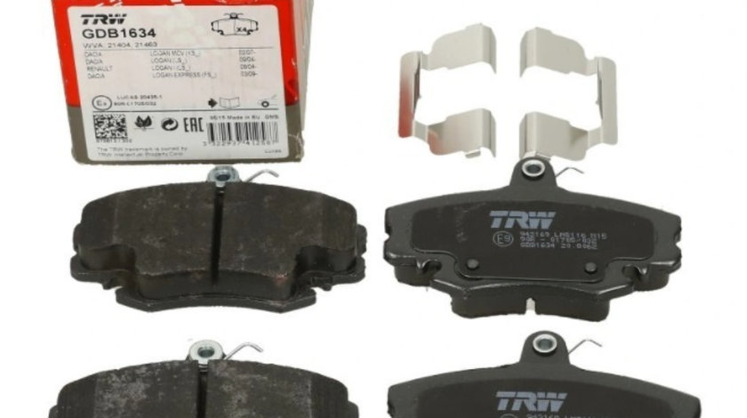 Set Placute Frana Fata Trw Dacia Logan 1 2004→ GDB1634