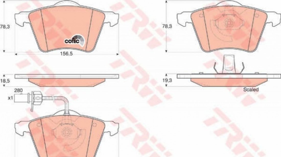 Set Placute Frana Fata Trw Ford Galaxy 1 1995-2006 GDB1538