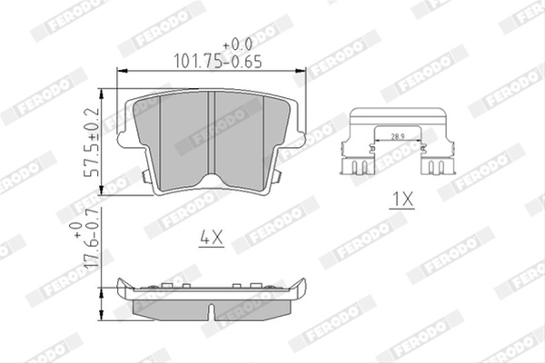 Set Placute Frana Ferodo Chrysler FDB1953