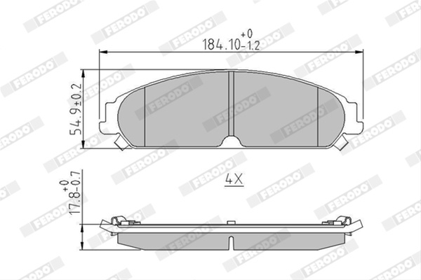 Set Placute Frana Ferodo Chrysler FDB4078