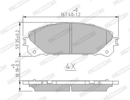 Set Placute Frana Ferodo Ford Otosan FDB4354
