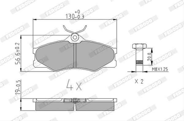 Set Placute Frana Ferodo Vw FVR517